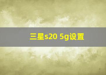 三星s20 5g设置